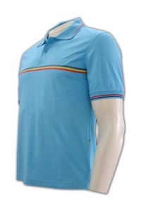 P179 polo衫團體訂做  polo衫團體自製　扁機撞色間 2色 扁機撞色 2間 polo衫團體DIY    天空藍